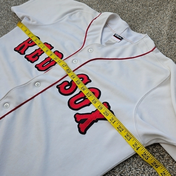 Vintage Red Sox Jersey #32 Alpenrose Embroidered Quality Heavy Baseball Shirt 44 - Picture 13 of 16